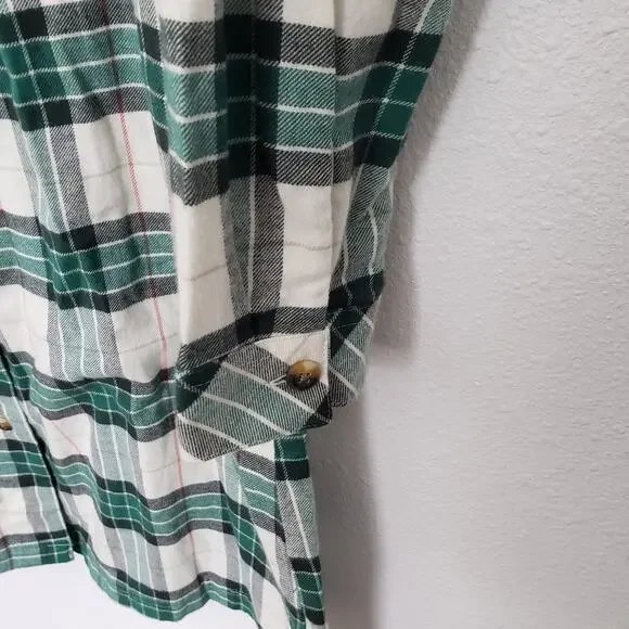 Columbia Women's Size Medium Holly Hideaway Plaid Flannel Dress **Read Desc - Picture 3 of 7